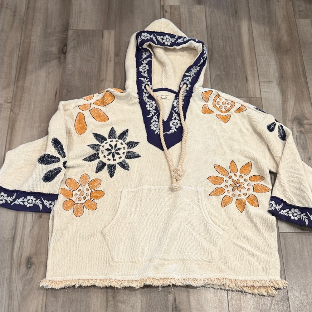 Free People Shoreline Cotton Terry Hooded Pullover Swearshirt. New without tags - Picture 11 of 16